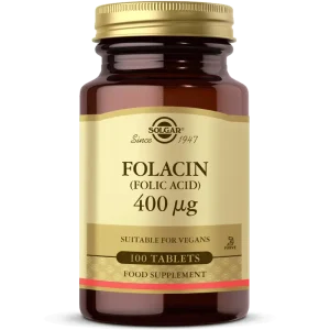 قرص و مکمل اسید فولیک فولاسین Folacin سولگار 400 میلی گرم 100 عددی